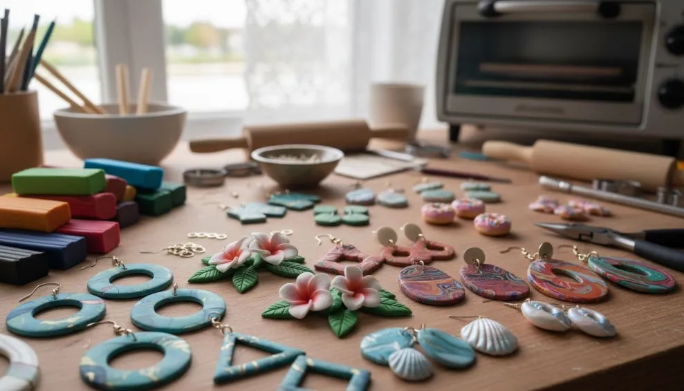 Abordagem criativa: como criar brincos únicos de argila polimérica